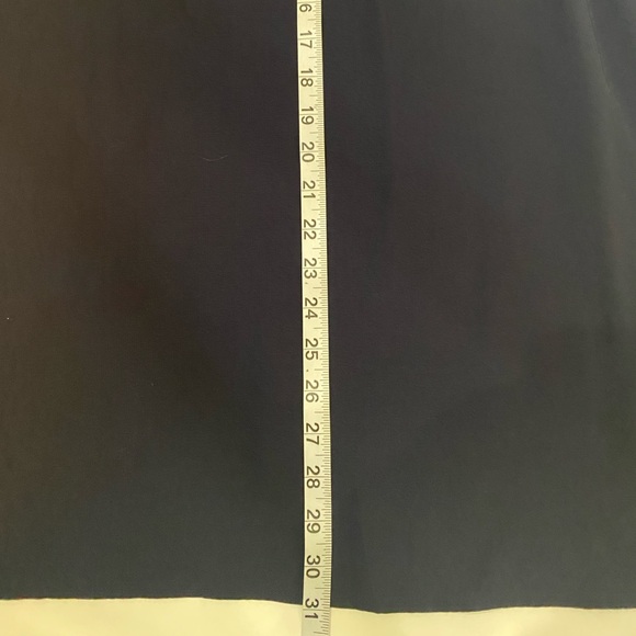 EILEEN FISHER Navy Blue 100% Silk Georgette Crepe Ballet Neck Tank Tunic L - Picture 6 of 6